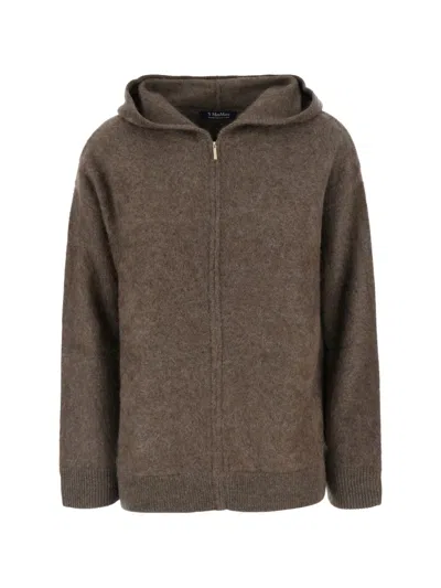 S Max Mara Anne Yak Zip-up Hoodie In Brown