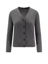 's Max Mara Apollo Wool Cardigan With Elbow Patches In Gray