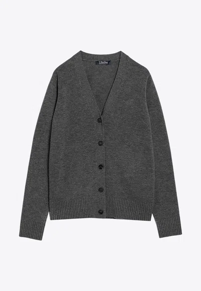 'S MAX MARA APOLLO WOOL CARDIGAN WITH ELBOW PATCHES