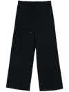 's Max Mara Straight Leg Trousers Elastic Waistband In Blue