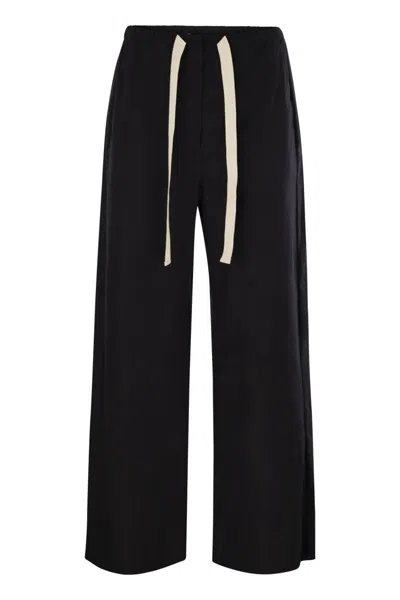 'S MAX MARA S MAX MARA ARGENTO - POPLIN DRAWSTRING TROUSERS