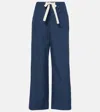 S Max Mara Cropped Silver Pants In Blau