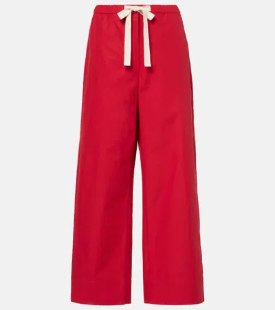 'S MAX MARA ARGENTO COTTON WIDE-LEG PANTS