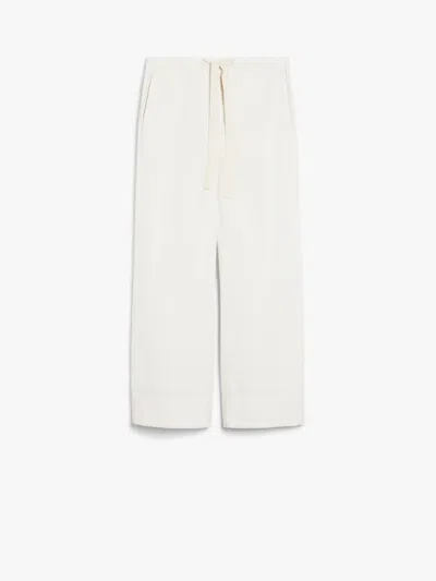 S Max Mara Argento Long Trouser Ecru In White