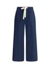 S Max Mara Cropped Silver Pants In Blu