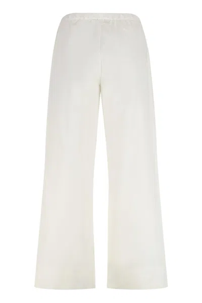 'S MAX MARA ARGENTO POPLIN COTTON TROUSERS
