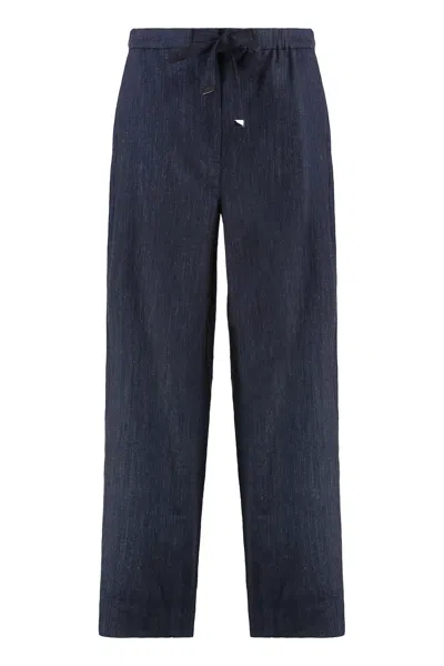 's Max Mara Aris Linen Trousers In Denim