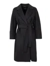 S Max Mara Tied-waist Coat In Black