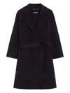 S Max Mara Arona Belted Double-faced Wool Coat In Black