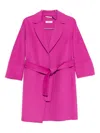 S Max Mara Arona Belted Coat In Pink