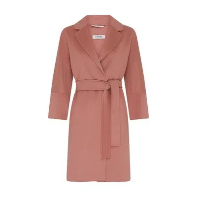 S Max Mara Arona Belted Coat In Pink