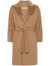 S Max Mara Arona Belted Virgin Wool Coat In Brown