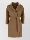 S Max Mara Arona Belted Waist Wool Coat In Brown
