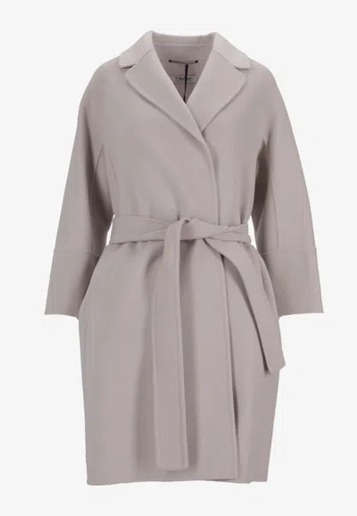 's Max Mara Arona Belted Wool Coat In Ivory