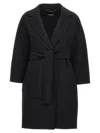 S Max Mara Coat Featuring Belted Waist And Lapels In Black