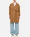 's Max Mara Belted Shawl-collar Wool Coat In Camel