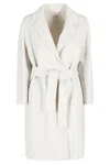 's Max Mara Arona Open Coat In Pearl Grey
