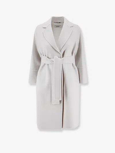S Max Mara Arona Pure Virgin Wool Coat In White