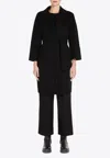 S Max Mara Arona Belted Double-faced Wool Coat In Black