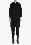 S Max Mara Coat With Belted Waist And Lapels In Black