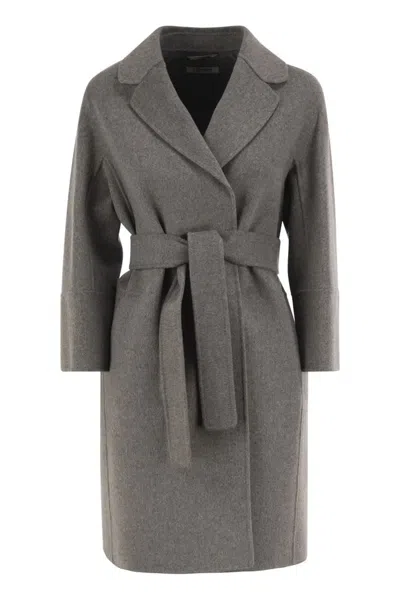 S Max Mara Arona Short Coat In Double Wool In Gray