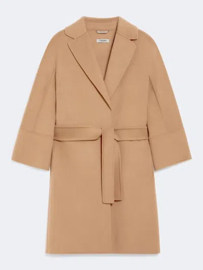 S Max Mara Arona Short Coat In Double Wool In Brown