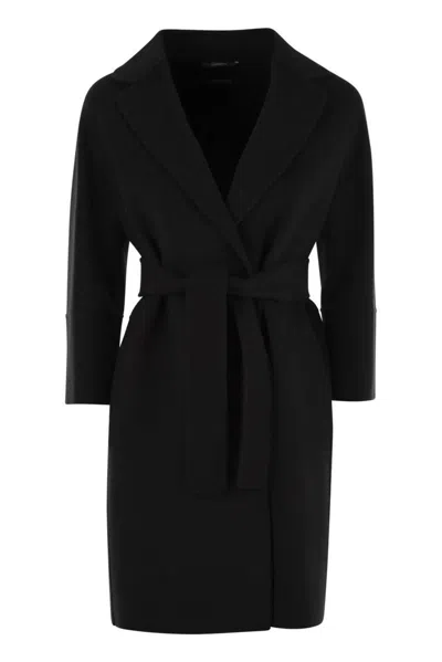 S Max Mara Arona Short Coat In Double Wool In Black