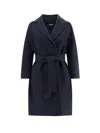 S Max Mara Arona Vigin Wool Coat In Blue