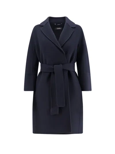 S Max Mara Arona Vigin Wool Coat In Blue