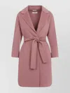 's Max Mara Arona Wool Coat Lapel Collar In Pink