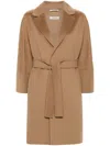 S Max Mara Arona Belted Virgin Wool Coat In Brown