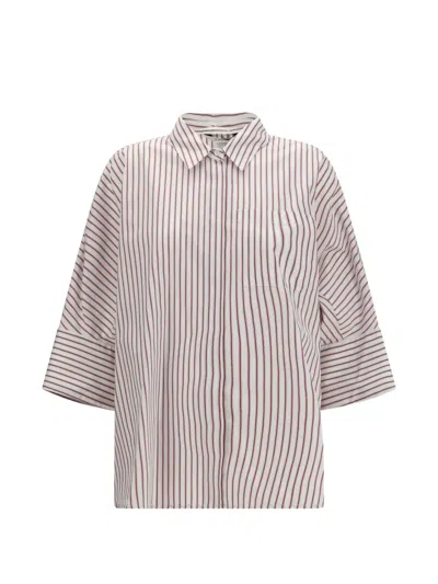 S Max Mara Avenue Striped Shirt In Brown