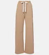 's Max Mara Bali Cotton-blend Jersey Wide-leg Sweatpants In Brown