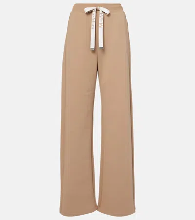 's Max Mara Bali Cotton-blend Jersey Wide-leg Sweatpants In Brown