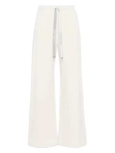 S Max Mara Bali Trousers In Double Jersey In White