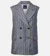 S Max Mara Smmballo Pinstripe-pattern Double-breasted Suit In Gray