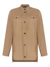 S Max Mara Band-collar Jacket In Brown