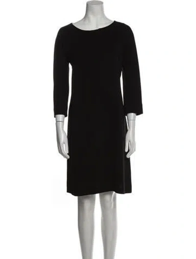 Pre-owned 's Max Mara Bateau Neckline Knee-length Dress In Black