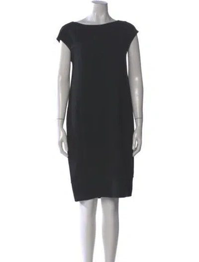 Pre-owned S Max Mara Bateau Neckline Knee-length Dress In Black