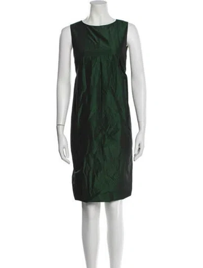 Pre-owned S Max Mara Bateau Neckline Knee-length Dress In Green