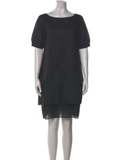 Pre-owned 's Max Mara Bateau Neckline Knee-length Dress In Grey