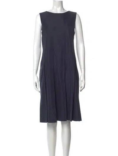 Pre-owned S Max Mara Bateau Neckline Midi Length Dress In Blue
