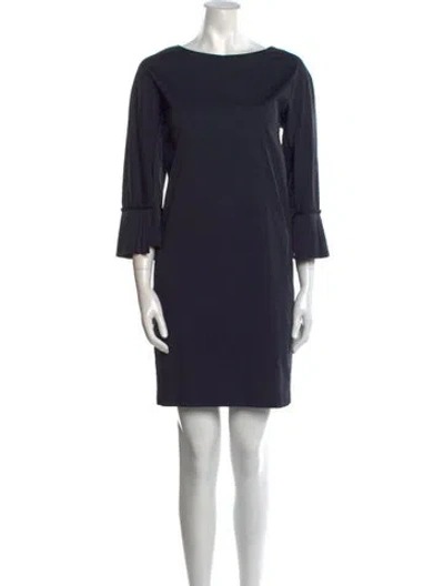 Pre-owned 's Max Mara Bateau Neckline Mini Dress In Blue