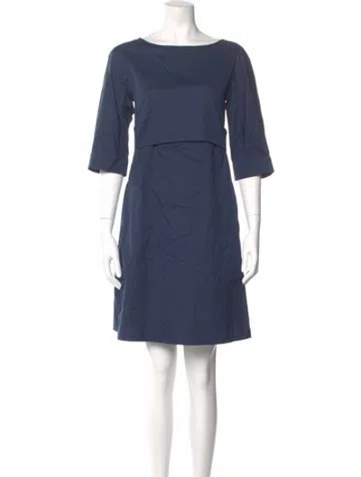 Pre-owned S Max Mara Bateau Neckline Mini Dress In Blue
