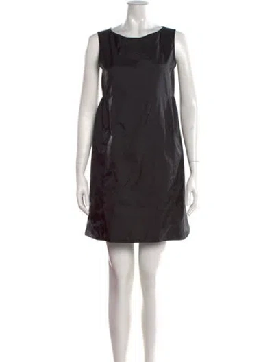 Pre-owned S Max Mara Bateau Neckline Mini Dress In Grey