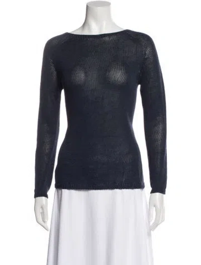 Pre-owned 's Max Mara Bateau Neckline Sweater In Blue