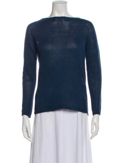 Pre-owned 's Max Mara Bateau Neckline Sweater In Blue