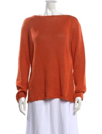 Pre-owned S Max Mara Bateau Neckline Sweater In Orange