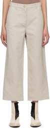 S Max Mara Sospiro Straight Gabardine Pants In 001 Ecru