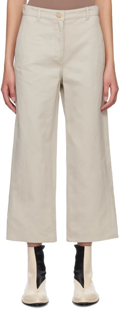 's Max Mara Sospiro Straight Gabardine Pants In 001 Ecru
